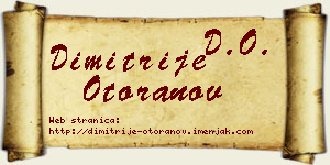 Dimitrije Otoranov vizit kartica